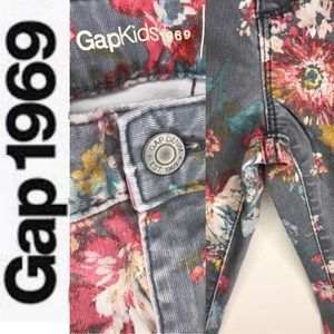 GAP 1969 Floral Print Denim Super Skinny Jeans